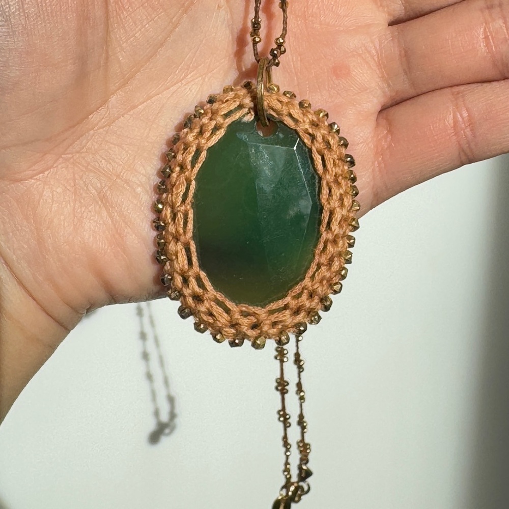 Chan Luu 925 Sterling Silver Vintage Jade Necklace. - Picture 6 of 7